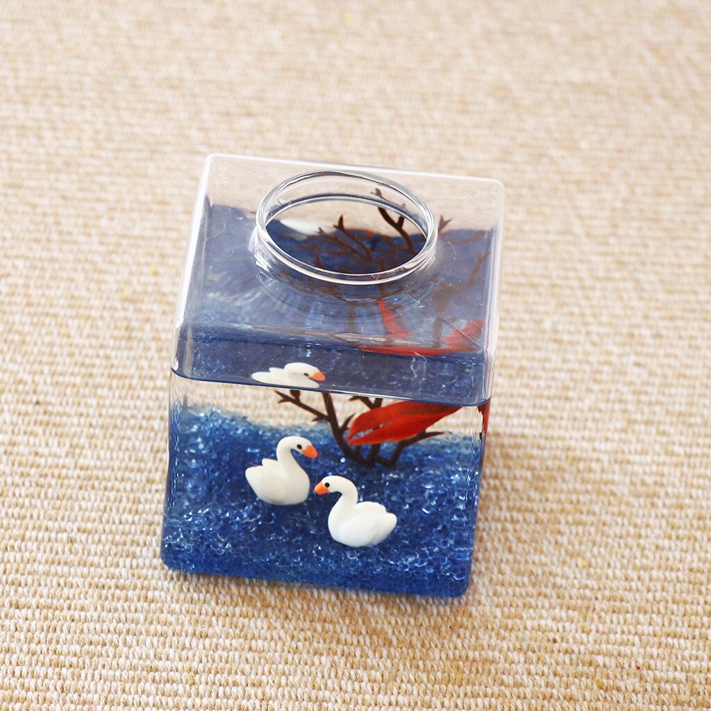 1Pcs Glass Mini Betta Fish Tank Desk Ornament Aquarium DIY Plants Decoration Background Fish Bowl Aquarium Accessories Supplies