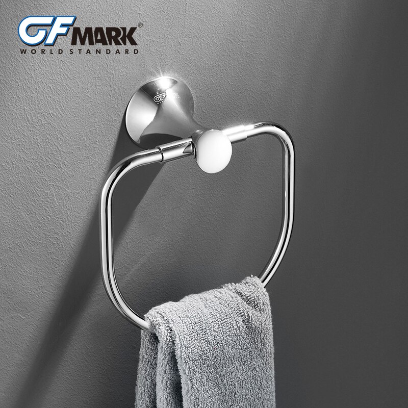 Gfmark vægmonterede håndklæderinge krom toilet håndklædeholder holder stativer anneau serviette badeværelsestilbehør hardware til badekar