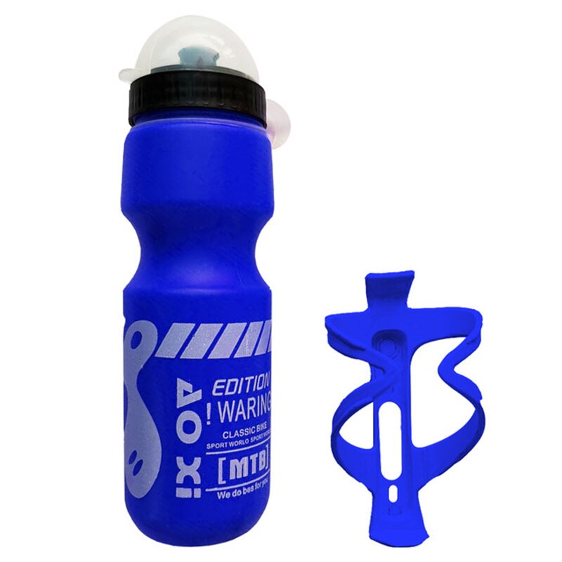 750Ml Mountainbike Fiets Water Drink Fles + Houder Kooi Outdoor Sport Plastic Draagbare Ketel Water Fles Drinkware: E