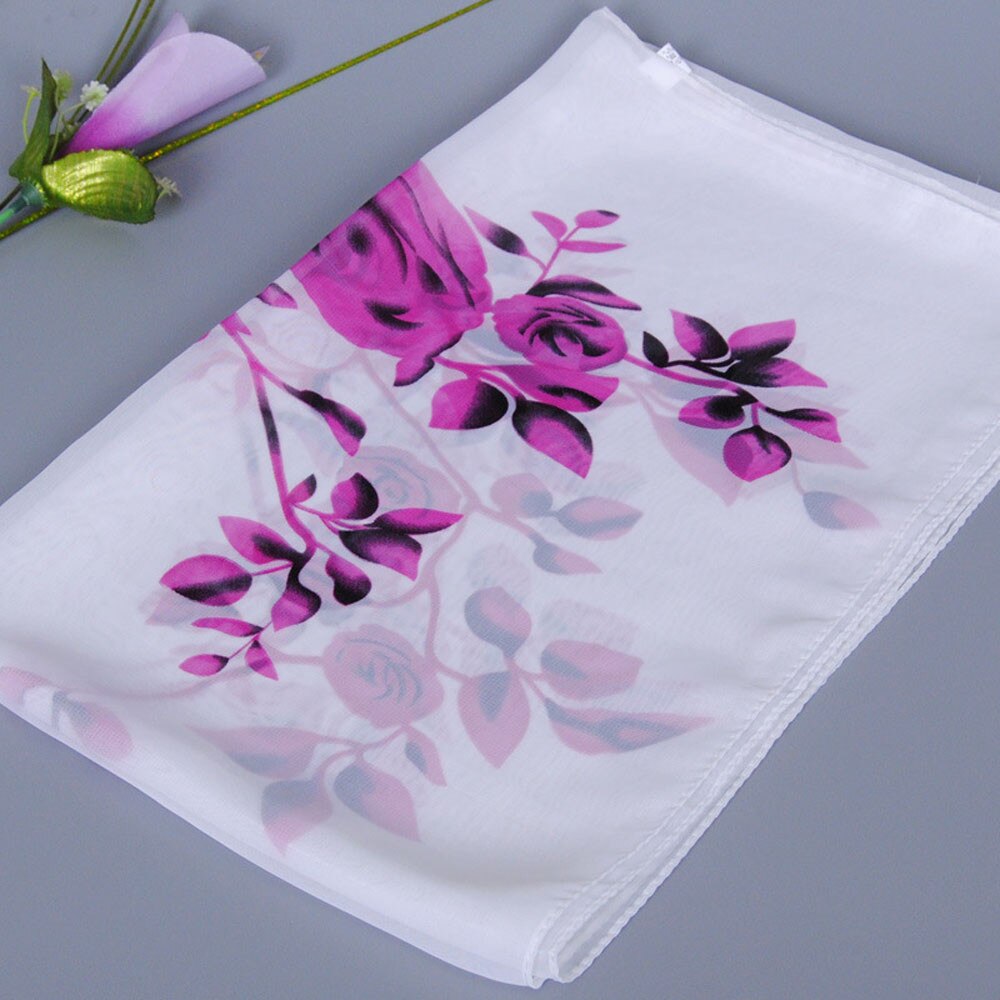 Chiffon Floral Print Scarves Silk Scarf Women's Long Soft Wrap Scarf Simulation Silk Shawl Beach Shawl Kerchief