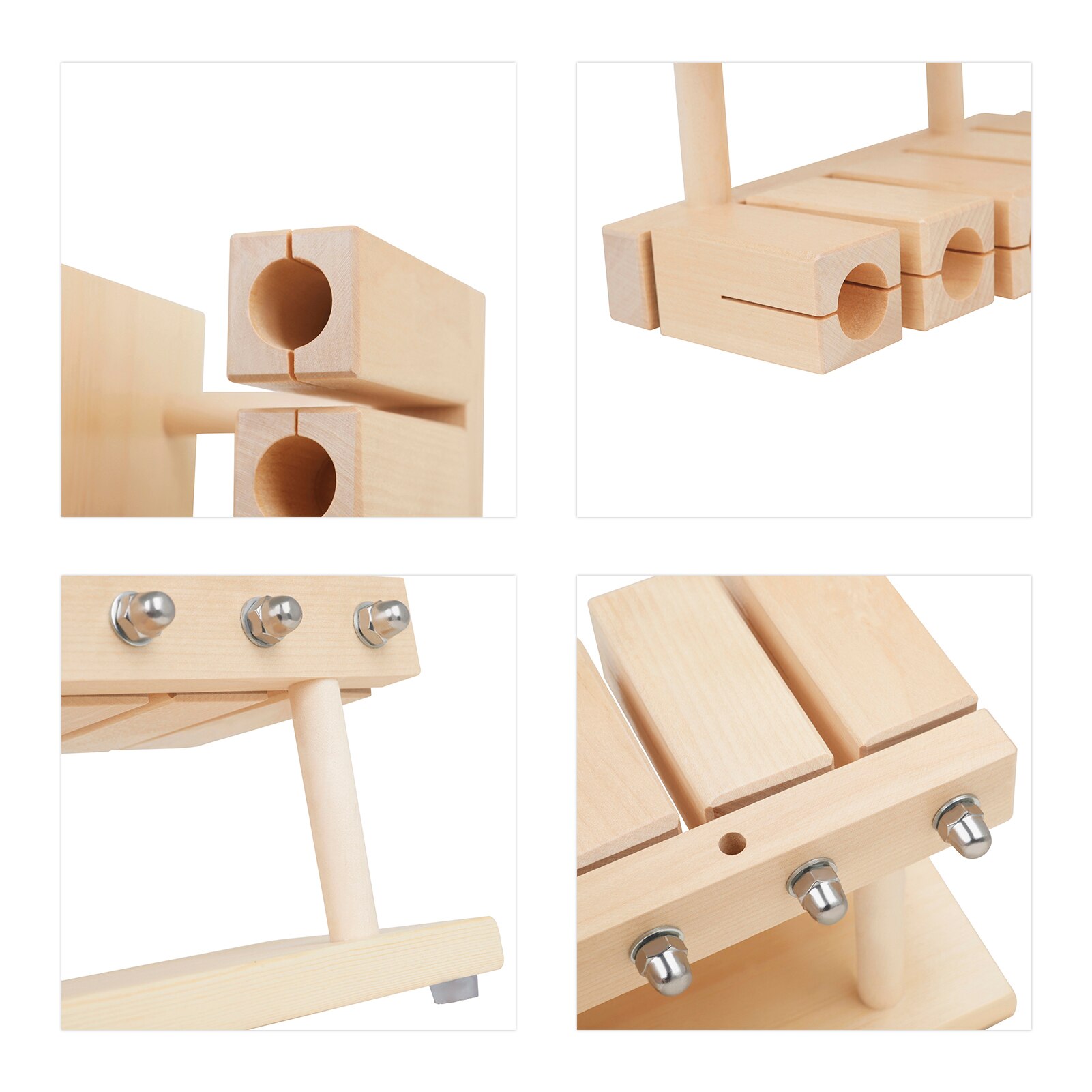 Bloque de percusión de madera, instrumento Musical de 5 tonos de arce sólido con mazo para Yoga, educación preescolar