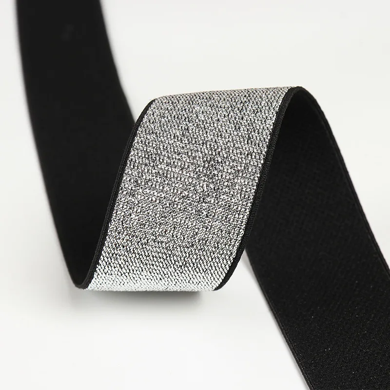 5Yards Glitter Elastische Spandex Band Goud Zilver Elastische Lint Bra Strap Lingerie Jurk Diy Naaien Trim Craft Tailleband Elastische