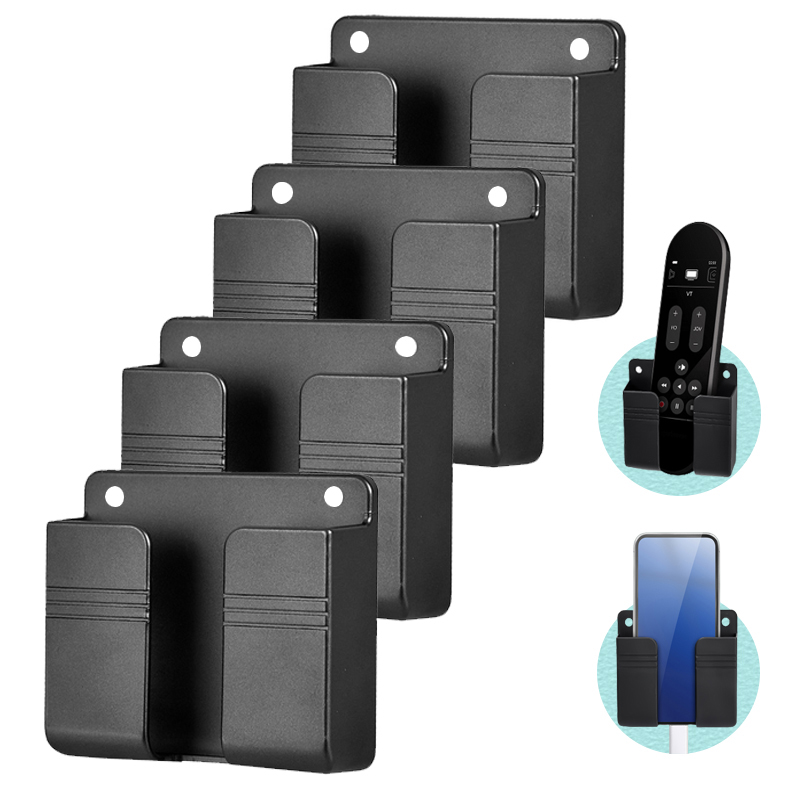 1-4 pçs caixa de armazenamento montada na parede multifuncional perfurador livre organizador tv controle remoto diy plugue do telefone móvel suporte de carregamento