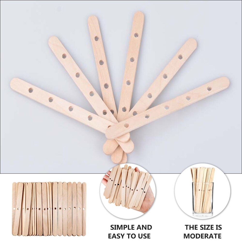 100Pcs Houten Kaars Lont Houders Diy Kaars Lont Bars Voor Kaarsen Maken
