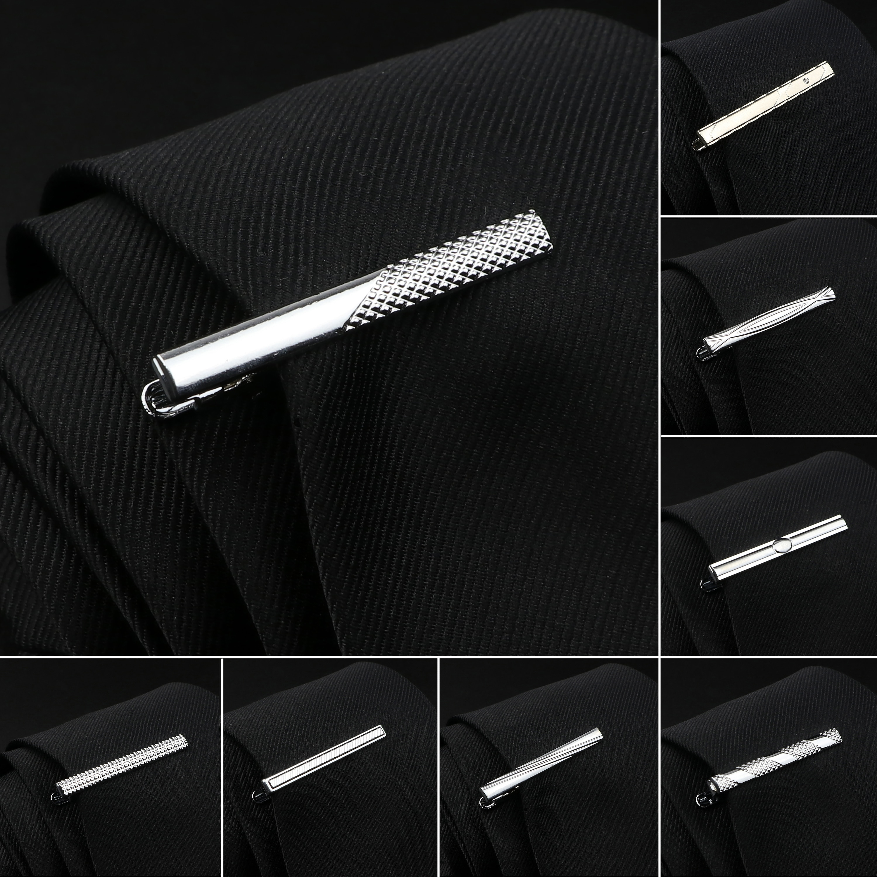 Fermacravatta da uomo in acciaio inossidabile cromato lucido gioielli cravatta Clip Pin chiusura morsetto fascino creativo fermacravatta accessori da sposa