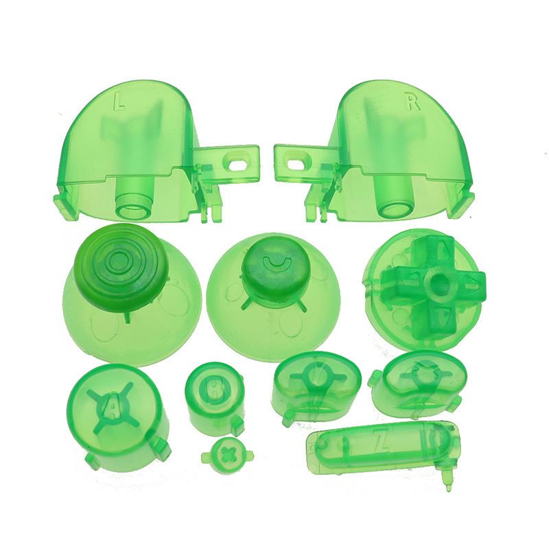 1 Juego de teclas de botón con tapa analógica de 21 colores, botones Y X A B Z para controlador Nintend Gamecube, controlador de Joystick: Púrpura claro