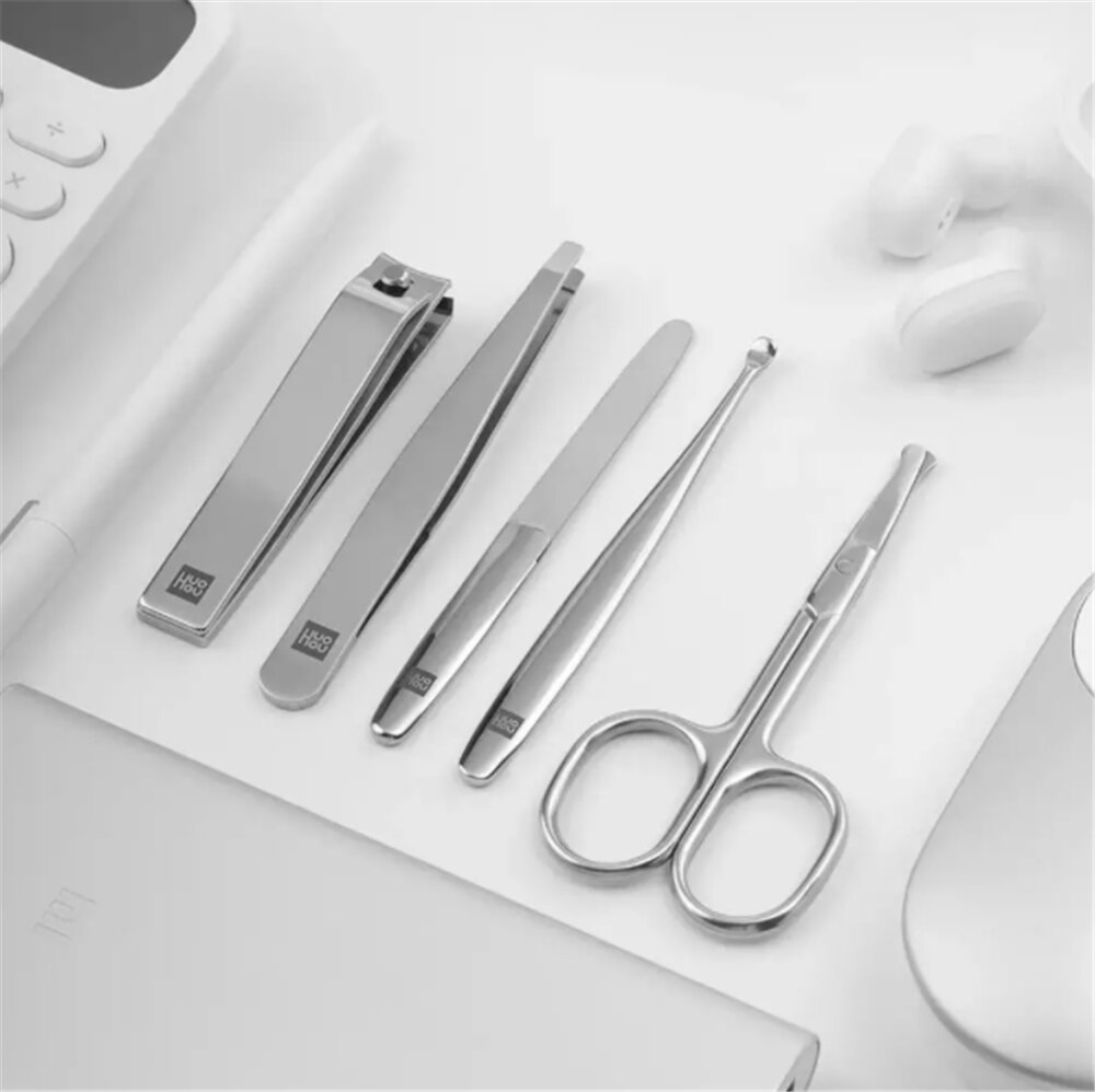 Xiaomi Mijia Huohou 5 sztuk nowy manicure obcinacz robić paznokci nos trymer robić włosów przenośny zestaw higieny podróży ze stali nierdzewnej paznokci nóż