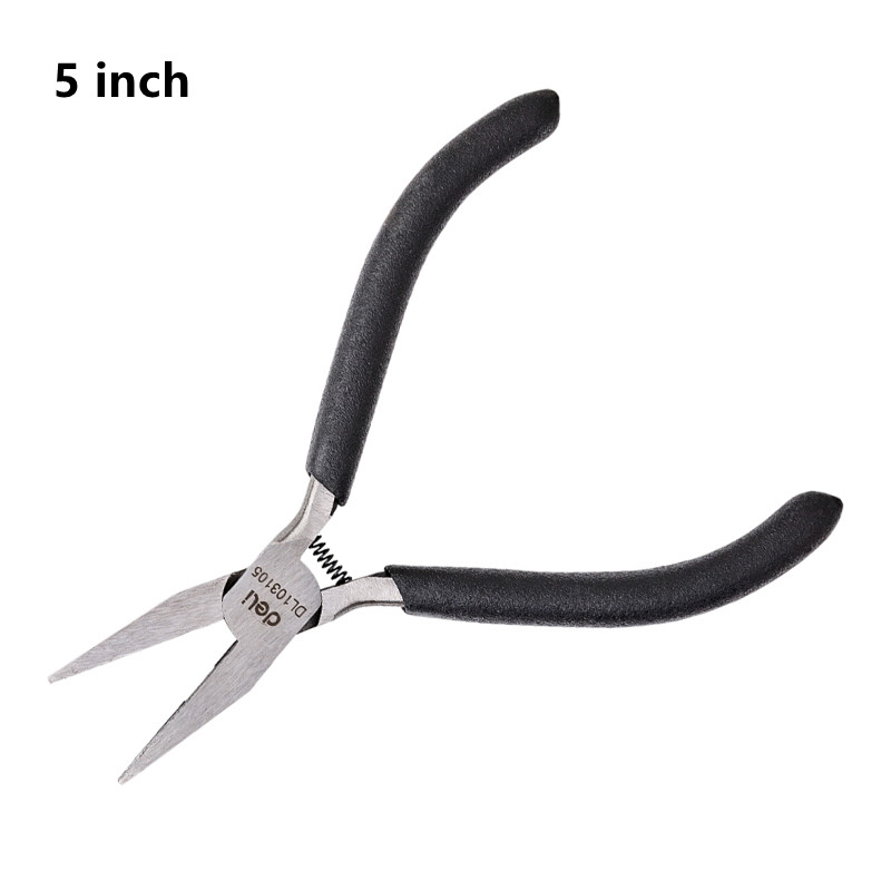 Deli 1Pcs Mini Tang Kniptang Vastklemmen Strippen Draad Krimptang Kabel Snijders Lange Neus Tang Voor Sieraden Maken gereedschap: Oranje