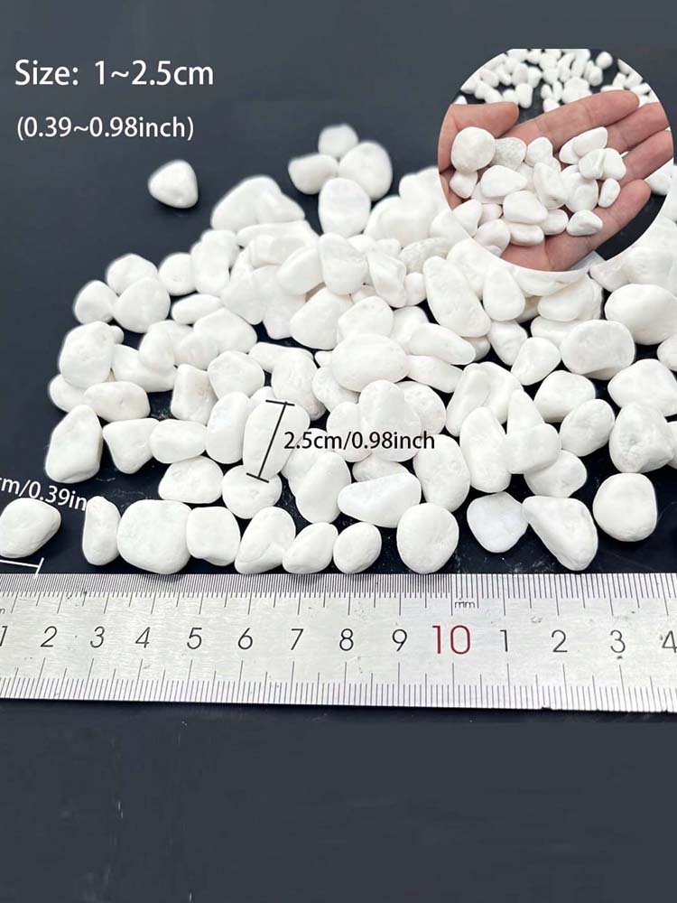 100/300/500g hvite småstein dekorative steiner for planter - naturlige elvesteiner for hagelandskap, sukkulenter og kaktusplanting
