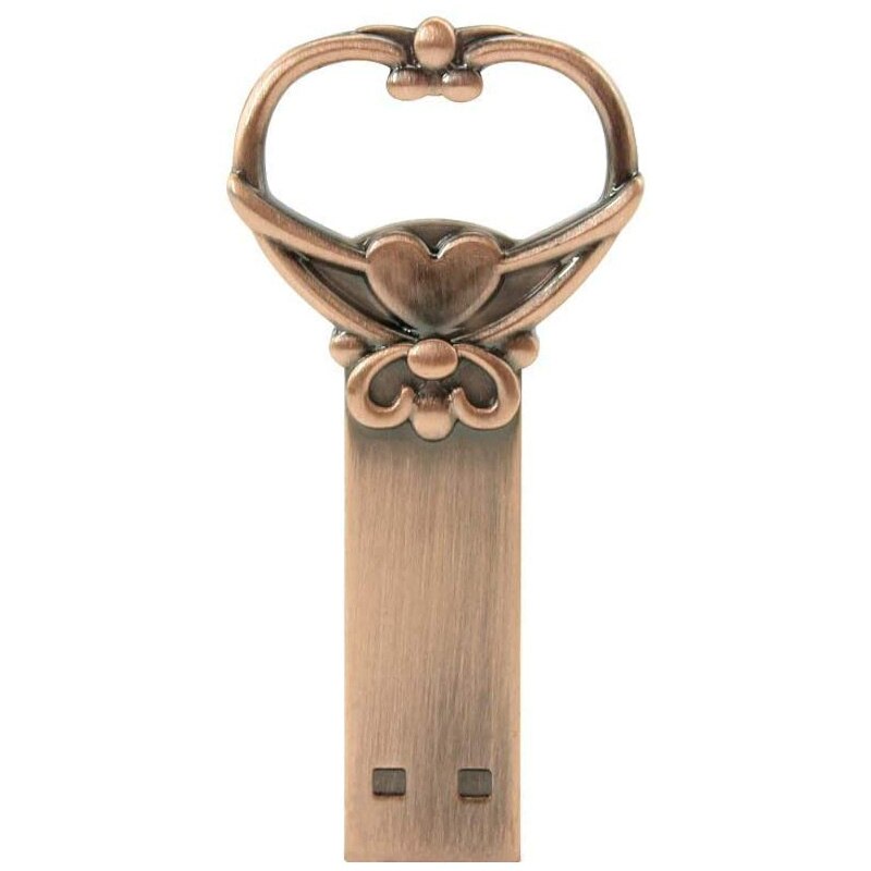 Novelty Cool Metal Love Knot Key Shape 64GB USB 2.0 Flash Drive Cute Pen Drive Memory Stick Thumb Drive