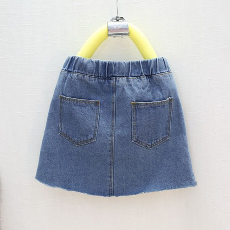 Summer Toddler Teenage Big Girls Denim Skirts Children Clothes Girl Skirt Jean A-Line Kids Bottoms Jeans 2 3 4 5 6 7 Years