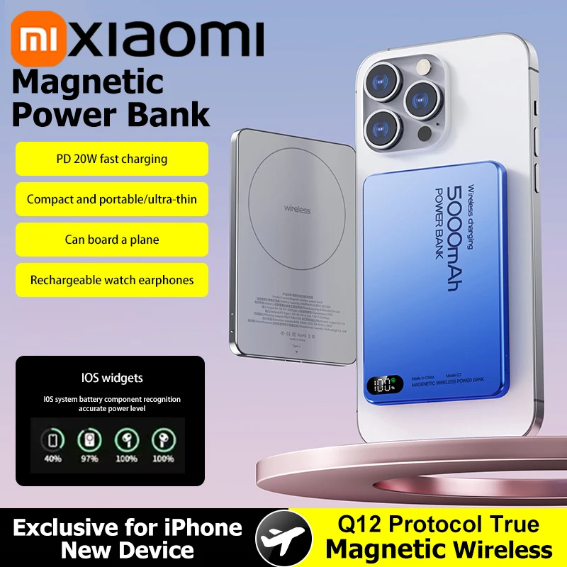 Xiaomi 10000mAh Slim Magnetic Wireless Power Bank PD20W Super Fast Charging Portable External Battery For Magsafe For iPhone