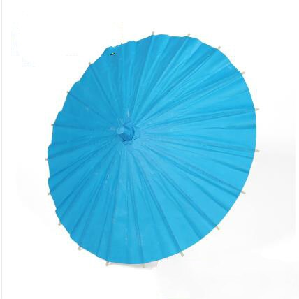 Sombrilla de papel de color chino para baile tradicional de China, paraguas de papel blanco DIY, pintura a mano, suministros de , 40CM, 1 Uds.: 40CM blue
