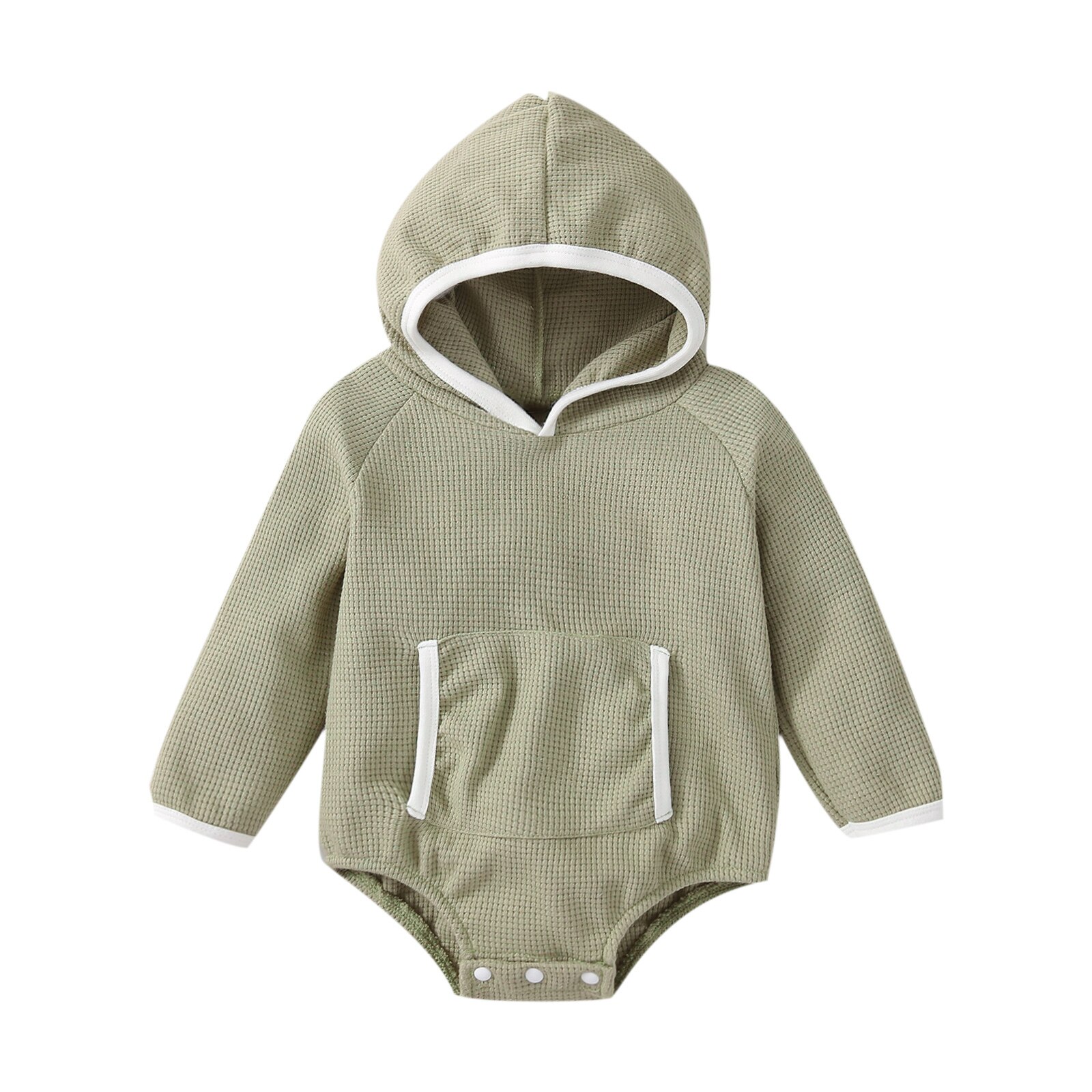 Citgeett Herfst Baby Baby Meisjes Jongens Toevallige Lange Mouwen Hooded Bodysuit Effen Kleur Driehoek Jumpsuits Lente Kleding: A / 12m