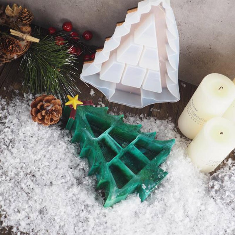 Sapin de noël à monter soi-même moule à gâteau moule Silicone résine moulage moule décor boîte de rangement
