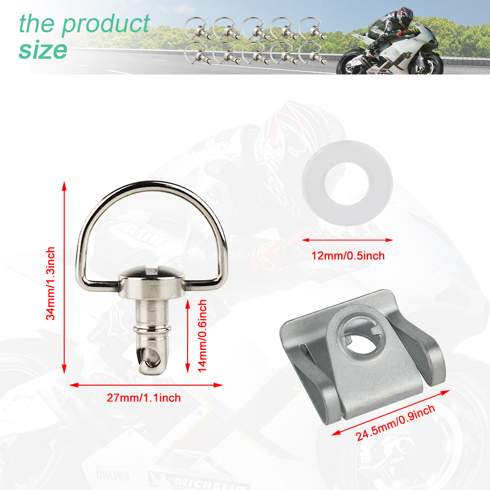 Sujetador de carenado de carrera de giro con anillo en D de liberación rápida para motocicleta de 14mm Universal para Honda Yamaha Suzuki Kawasaki Ducati Aprilia