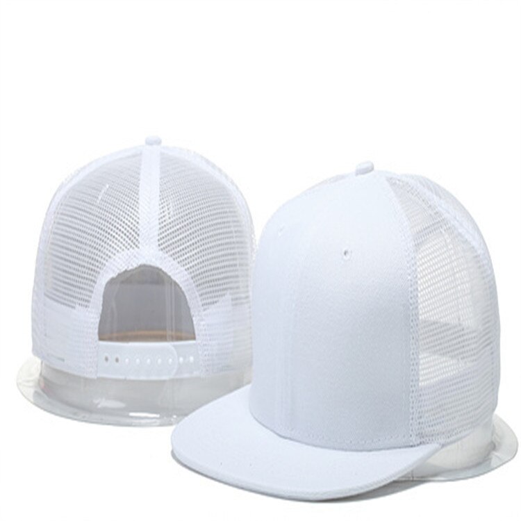 Zomer hiphop blank light board pet hiphop mesh hoed dames outdoor vizier verstelbare heren #39 ;s platte hoeden honkbalpetten: Wit wit