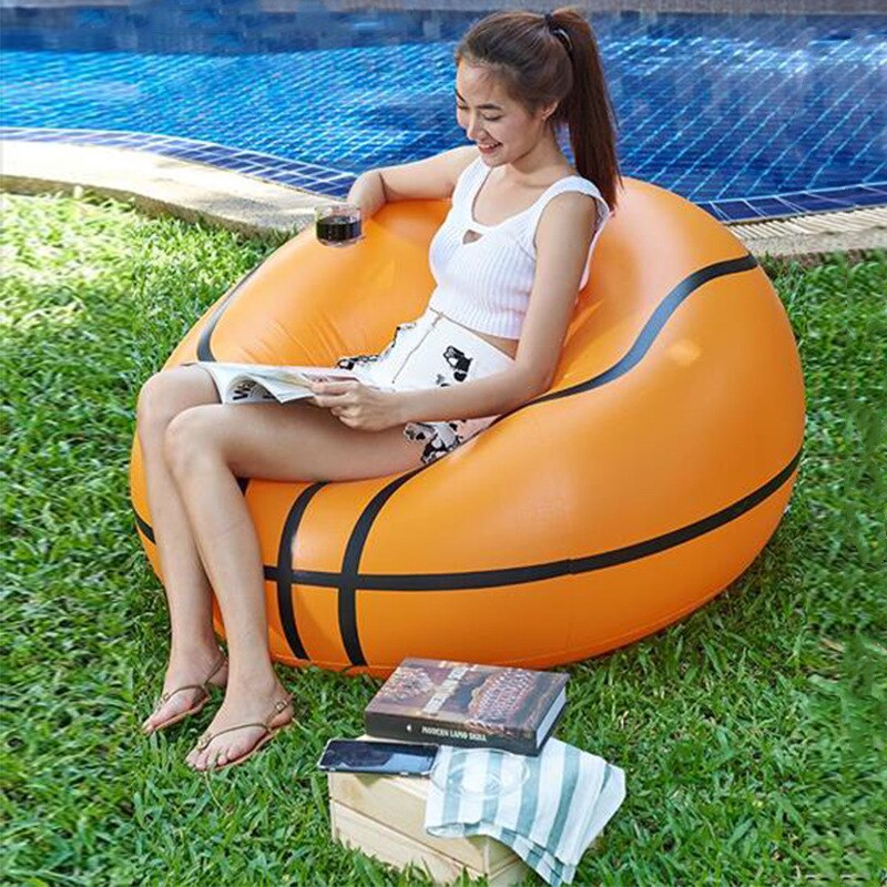 Opblaasbare Grappige Indoor Artic Party Stoel Luie Sofa Vouwen Basketbal Voetbal Stijl Sofa Leisure Ontspannen Kinderen Spelen