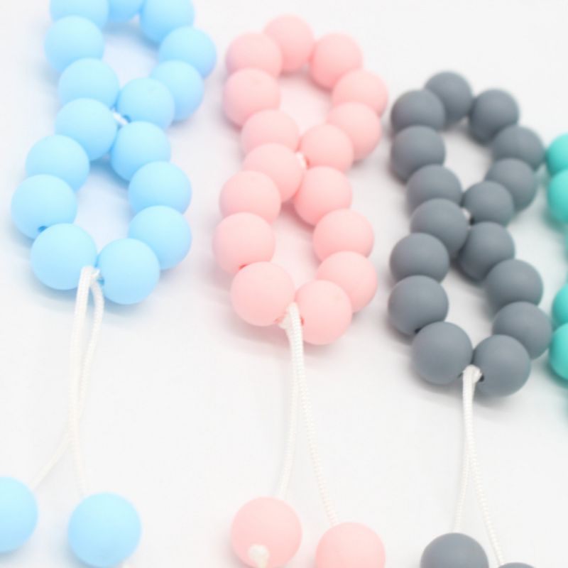 Newbaby Kleur Niet Giftig Bijtring Armband Molaire Stok Silicone Bite Stok Leuke Cartoon Patroon Speelgoed