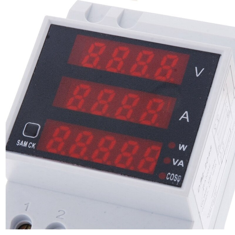Multi-Functionele Digitale Huidige Din Rail Voedingsspanning Display Voltmeter Ampèremeter Meter Wit