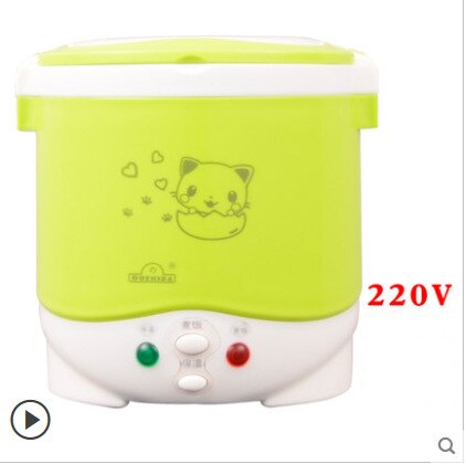 Panela elétrica portátil para arroz, 1l, mini panela de arroz, usado em casa, 220v ou em carro, 12v, caminhão, 24v, multiformas: 220V