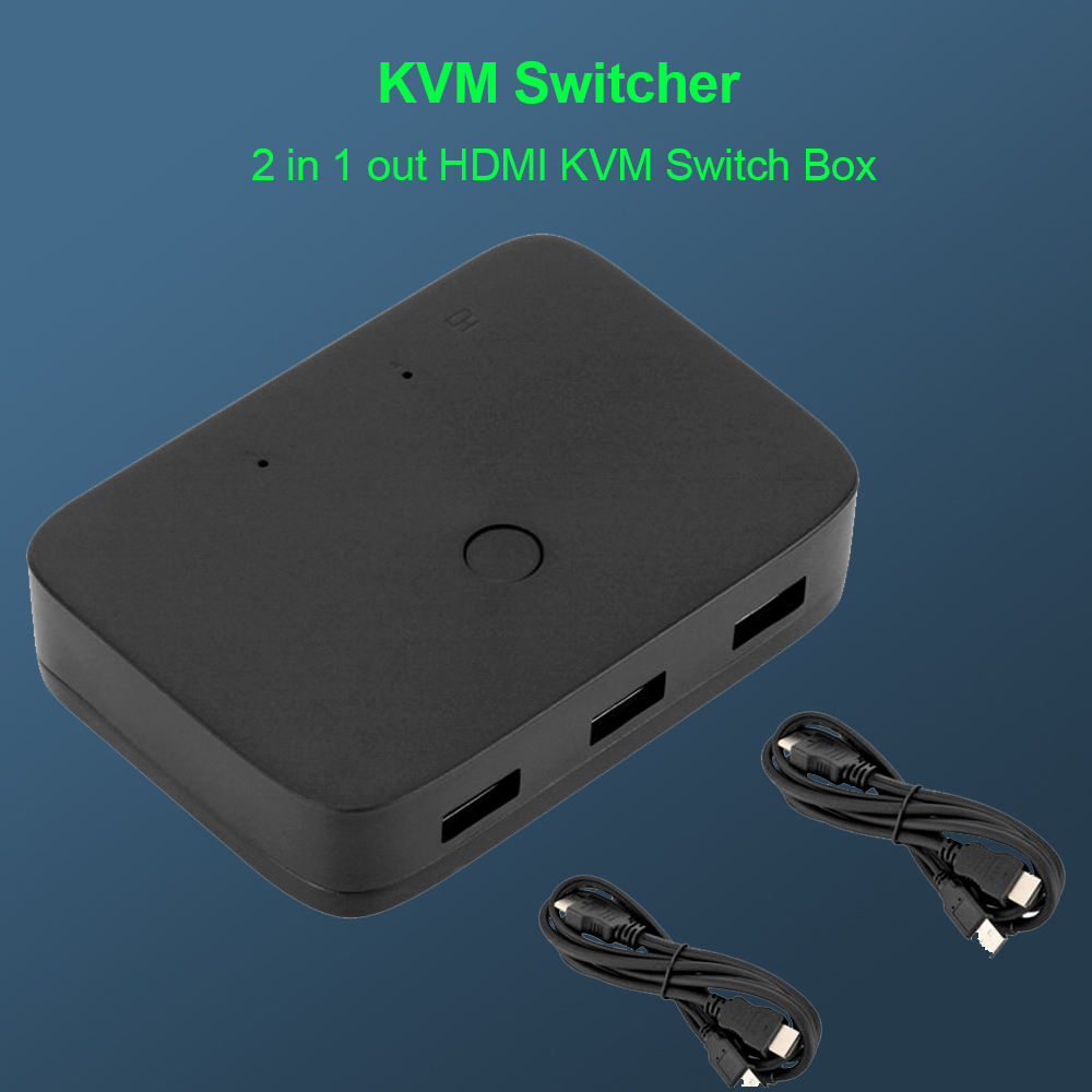 Hdmi-Compatibel Kvm Switch Switcher Splitter 2 In 1 Out 4K @ 30Hz Met USB2.0 Hub Voor pc Monitor Projector Toetsenbord Muis