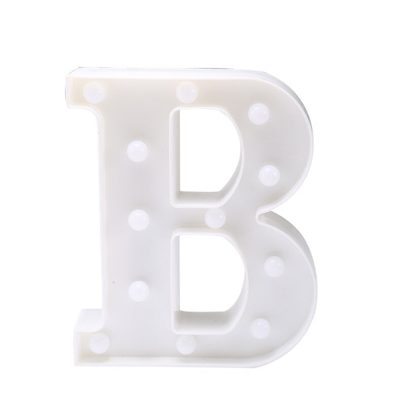 3D Weiß Alphabet LED knapp Licht Romantische Hochzeit Stehen Buchstaben Lampe Lichter Licht hoch Weiß Kunststoff Valentinstag Liebe QW224