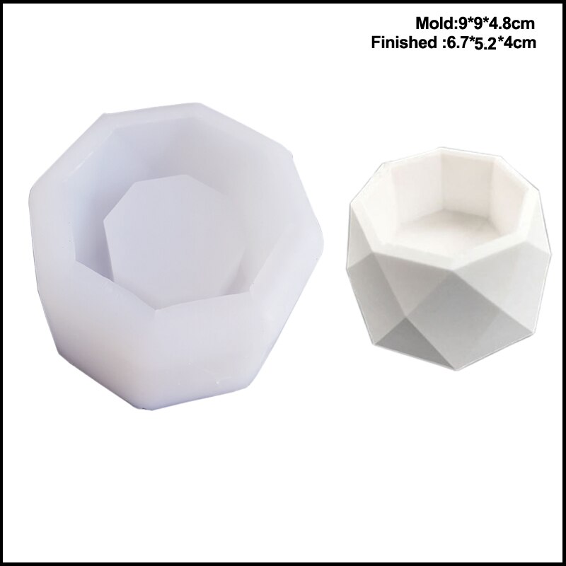 7 store uv-harpiks silikonesæbeforme til urtepotte beton & cement sukkulent plantebeholder lys epoxygips lerformc 389