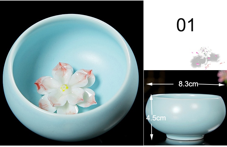 3D Lotus Thee Cup. Chinese Celadon Porselein China Theekopjes En Saucertea Kom, China Thee Pot Celadon Theekopjes