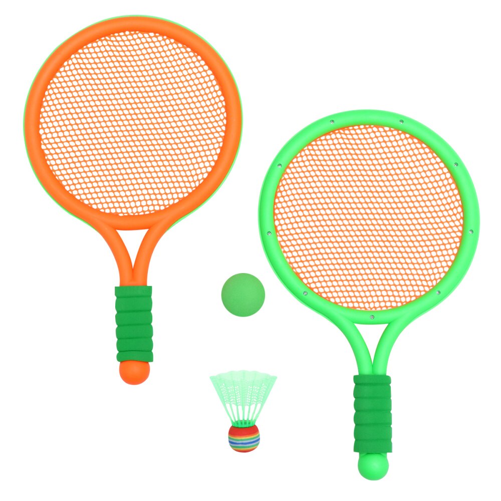 1 Set Kids Outdoor Sport Tool Outdoor Badminton Rackets Tennis Rackets En Set Voor Kinderen (Oranje)