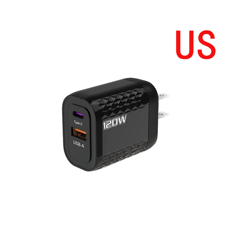 120W Charger Fast Quick Charging PD QC 3.0 USB Type C Charger Fast Charging EU/US/UK Plug Adapter For iphone 15 Samusng S23: Orange
