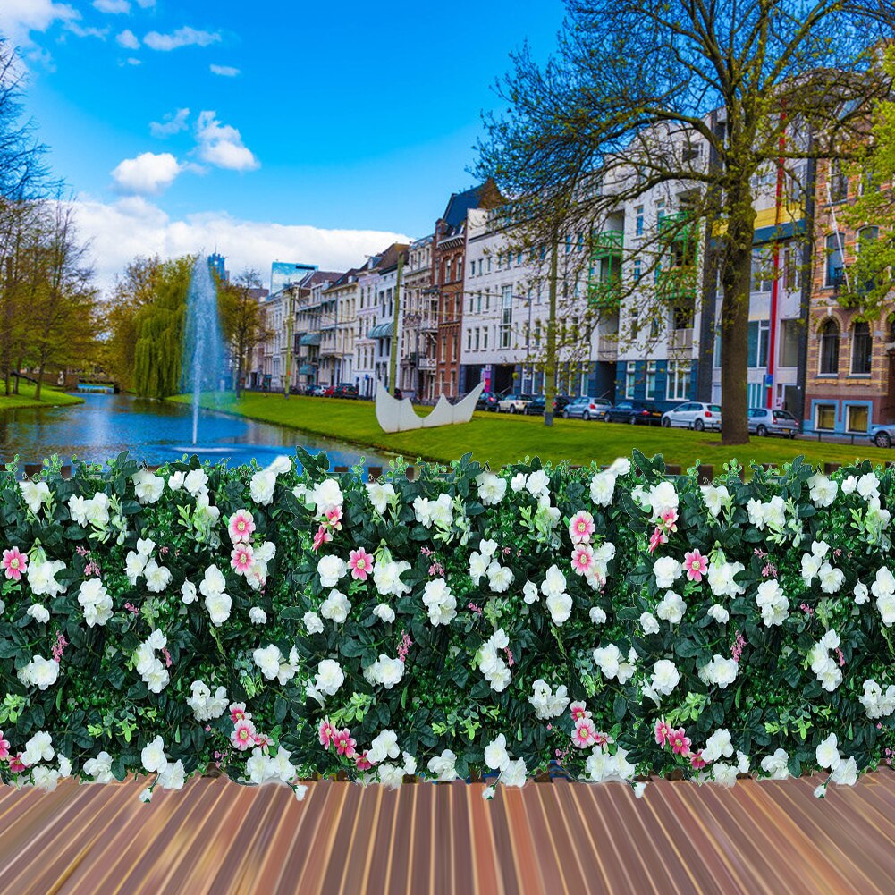 40x60CM Artificial Rose Leave Hedge Panel UV Protected Privacy Fence Screen For Outdoor Garden Backyard Wedding Decoration