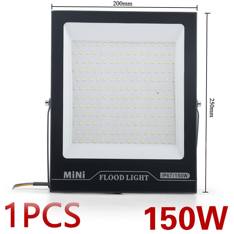 MiNi Spot light 200W 220v Flood Light LED Tempered glass Waterproof IP67 Thinnest Flood Lamp For Square 10W 20W 30W 50W 100W: 150W 1pcs / Warm White