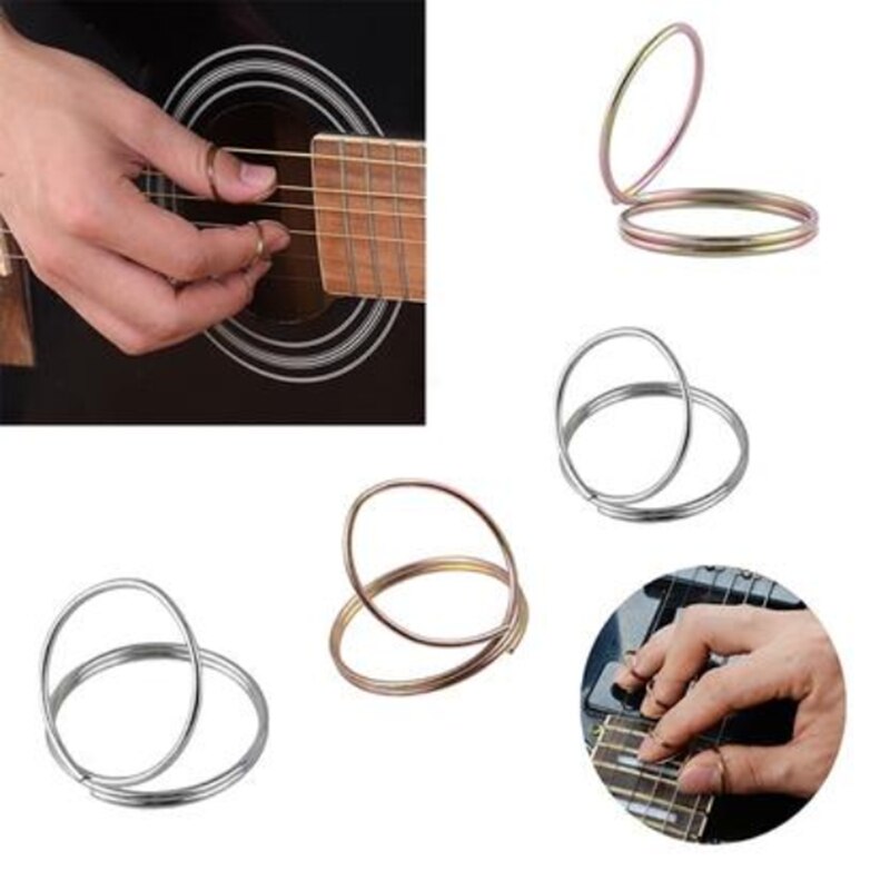 4Pcs/Set Adjustable Metal Thumb Finger Guitar Picks Forefinger Stretchable Good Pick Guitar Bass Accessories