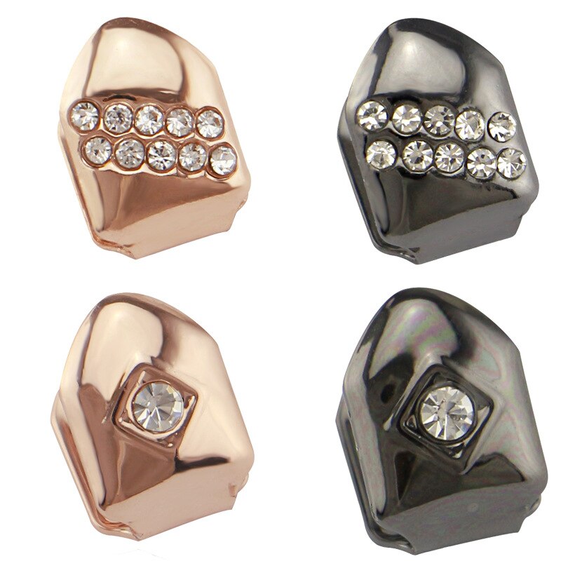 1pc Single Diamond Teeth Caps Gems Hip Hop Rock Teeth Grills Decor Teeth Cover Rapper Top Bottom Tooth Braces Jewelry