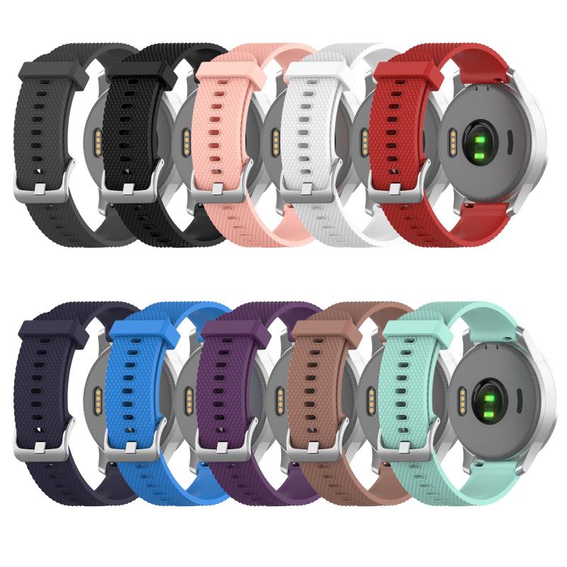 Correa de silicona de 18MM en 10 colores para el reloj inteligente Garmin Vivoactive 4S, correa de reloj deportiva con textura, correa de repuesto, pulsera TSFH