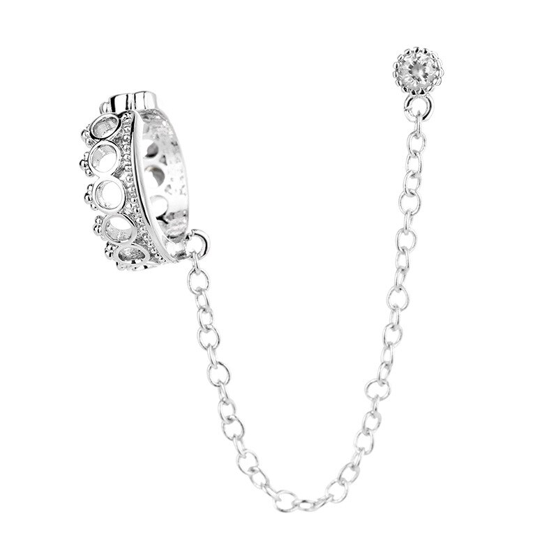 1 stück Ohr Manschette Clip Kette Ohrring Für Frauen Kristall Clip Auf Ohrringe Koreanische silber farbe Schmuck Femme Neue gilr Earcuff