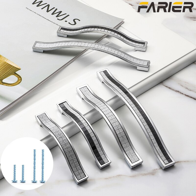 Rhinestone Crystal Drawer Europe Style Aluminum-Alloy Furniture Door Pull Handle for Drawer Cabinet Cupboard Kitchen Hardware