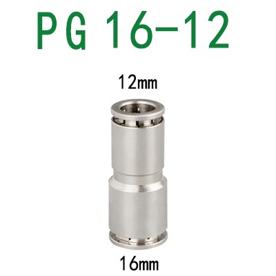 PU PG Brass Metal Pneumatic Quick Coupling 4 6 8 10 12mm Apply Air Compressor Hose High Pressure Connector High temperature: PG16-12