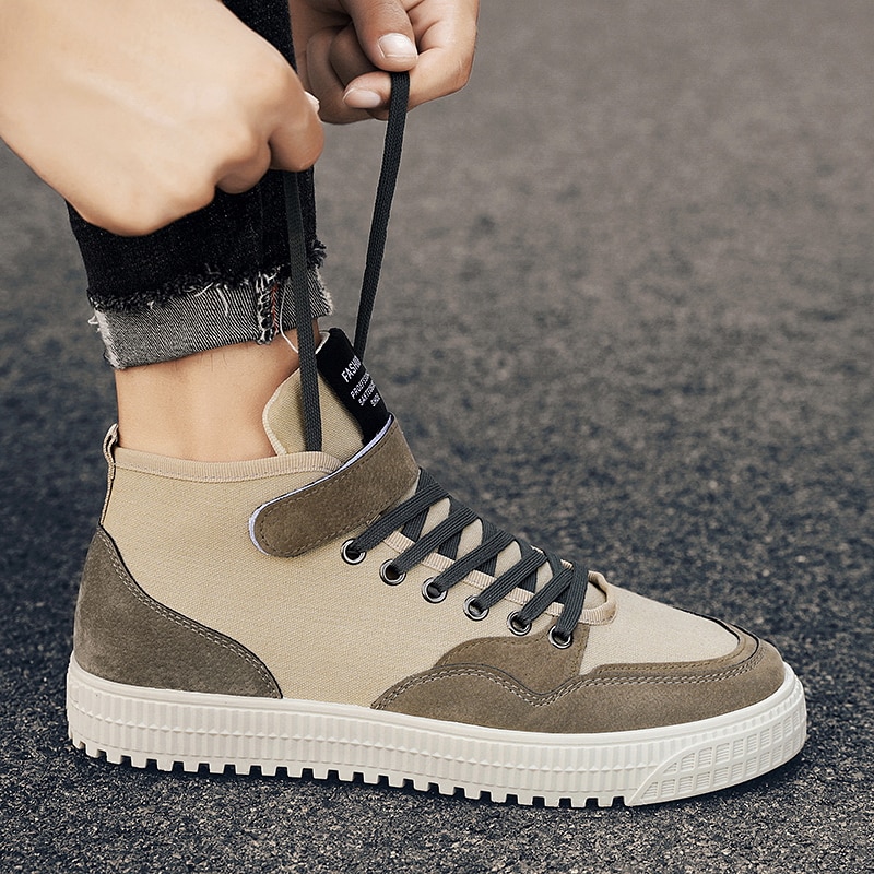 Herr vulkanisera skor tecknade sneakers höga skor för män fritidsskor halkfria manliga snörskor män skor tenis tecknad