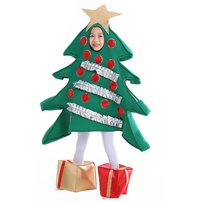 Adult and Child Christmas Tree Cosplay Costume Halloween Christmas and Year Family Party Costume