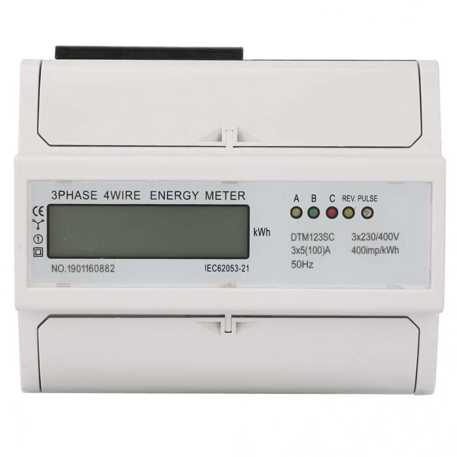 Digital Elforbrugsmåler 3-faset KWh 100A LCD 230/400V