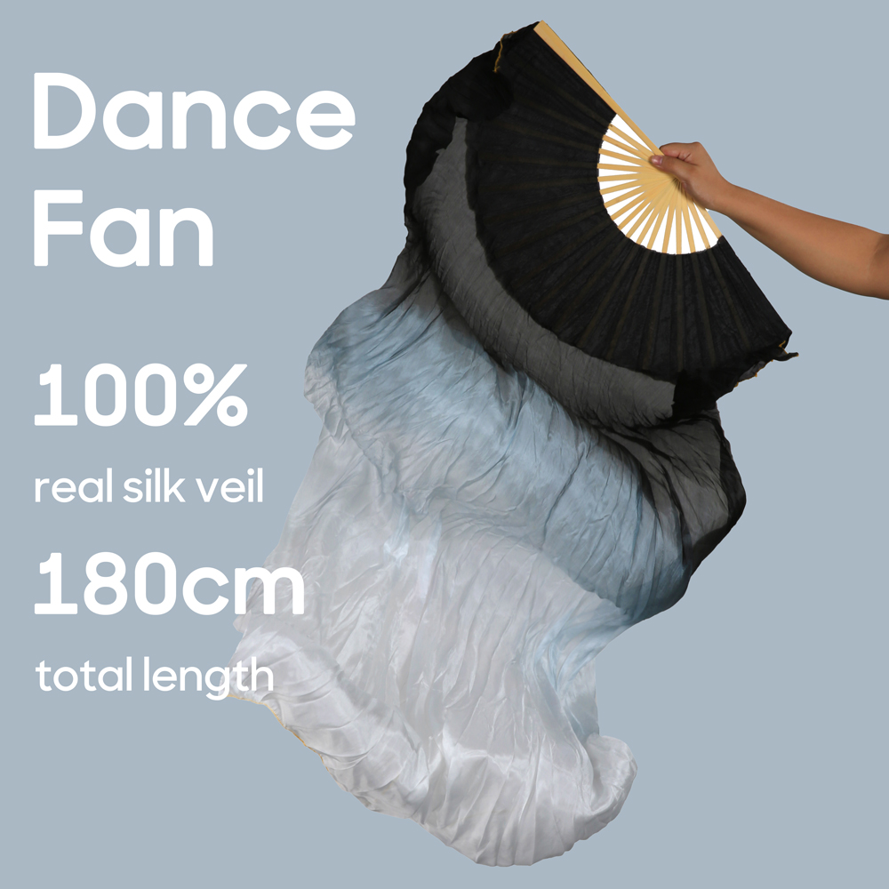 Wachlarz robić Tańca Brzucha Damski 100% Jedwab Prawdziwy Woale Składany Wachlarz Rekwizyty robić Ćwiczeń Tańca Akcesoria robić Występów Scenicznych Strój Taneczny