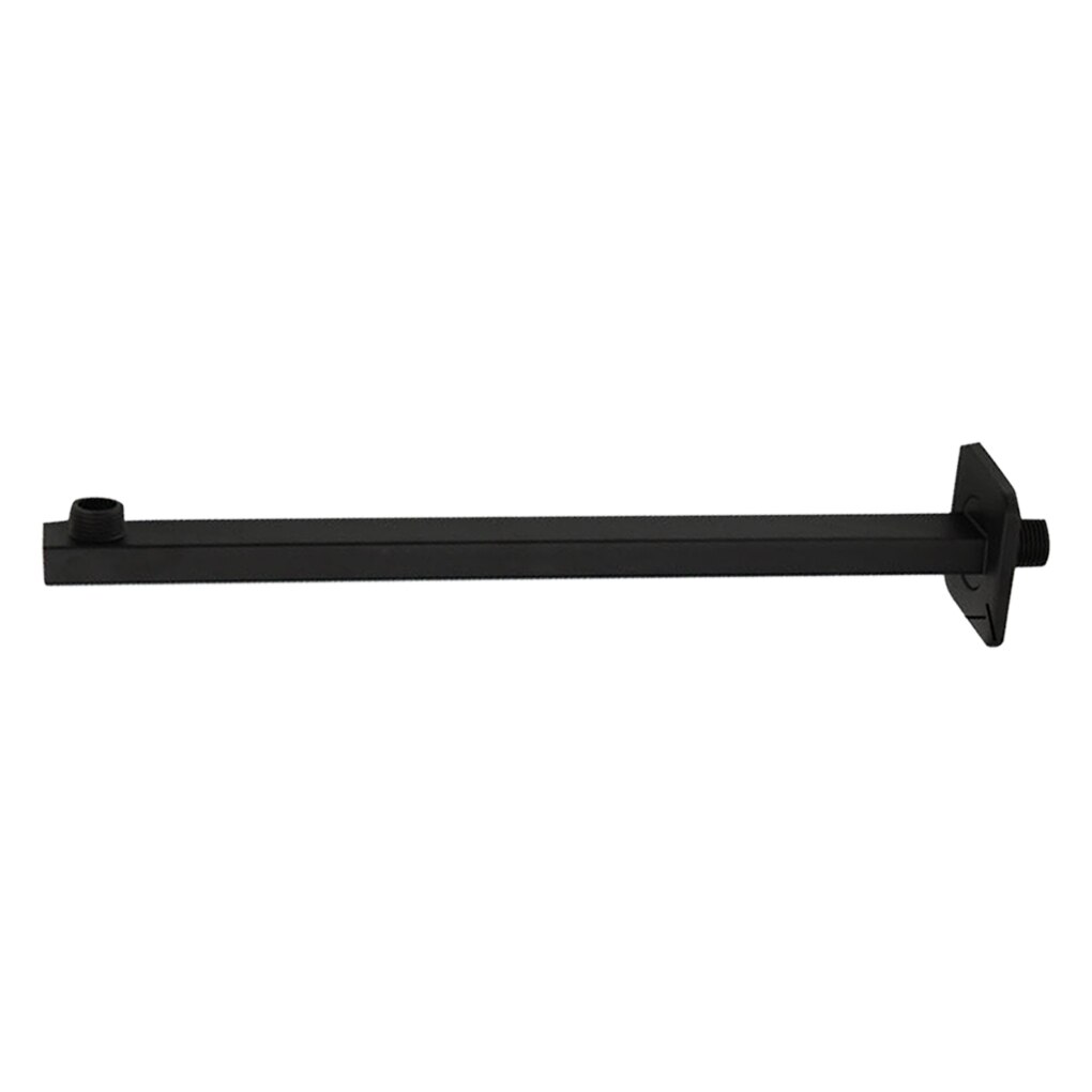 Square Brass Shower Arm Wall Mount Ceiling Shower Bracket Bathroom Bath Extension Pipe: black