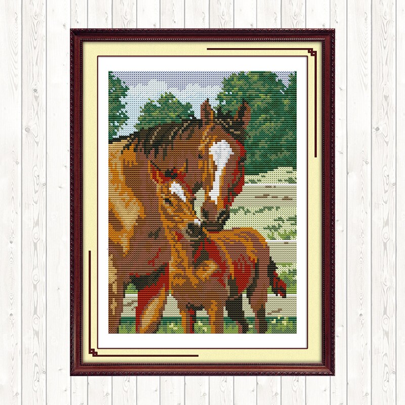Chinese Cross Stitch Horse Patterns DMC Floss Embroidery Kit 14ct 11ct Counted Print on Canvas Aida Fabric DIY Needlework Kits