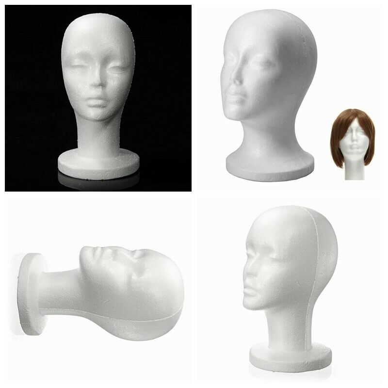 Female Styrofoam Foam Mannequin Manikin Head Model Hat Glasses Display Foam Mannequin Head Model Hat Wig Display Stand Rack