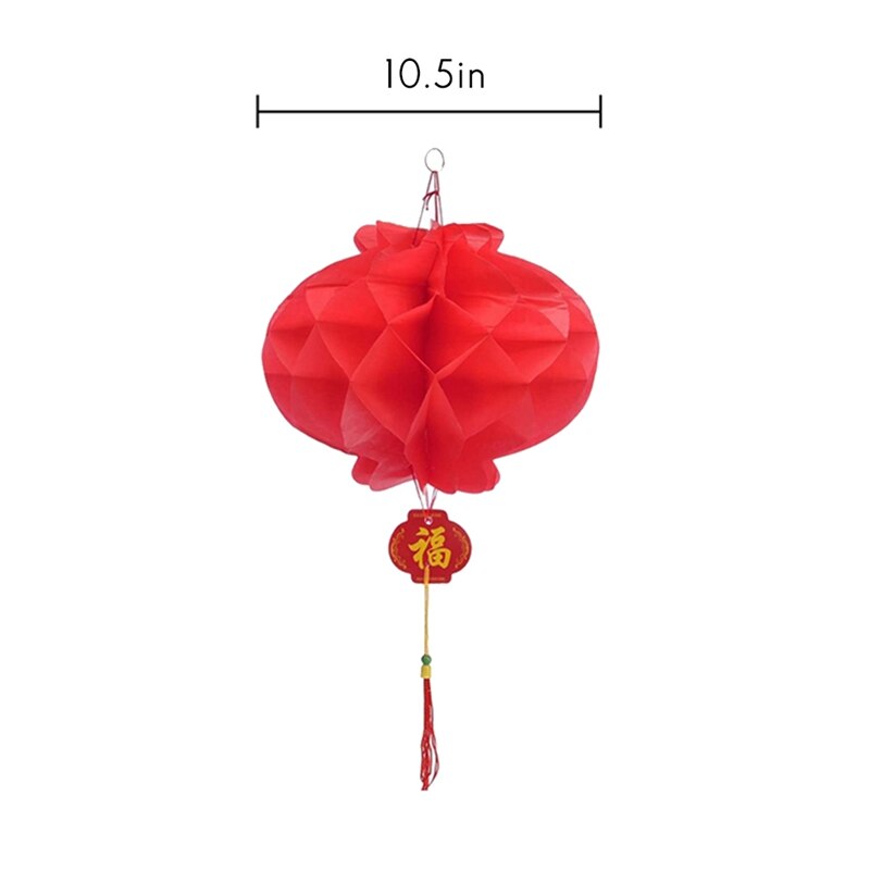 20Pack 10.5 Inch Chinese Year Red Paper Lanterns,Hanging Round Lanterns For Chinese Year,Spring Festival,Wedding