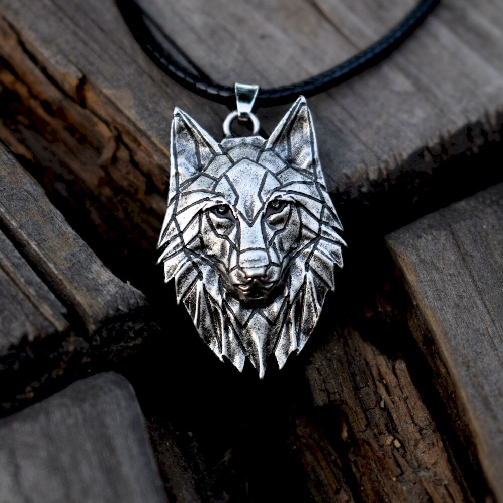 SanLan 1pcs Geometrische origami wolf ketting wild dier ketting