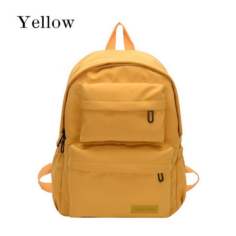 5 Stks/set Schooltas Voor Tiener Effen Rugzak Schooltas Vrouwen Student Zak Kant Boog Bundel Rugzak: yellow 4