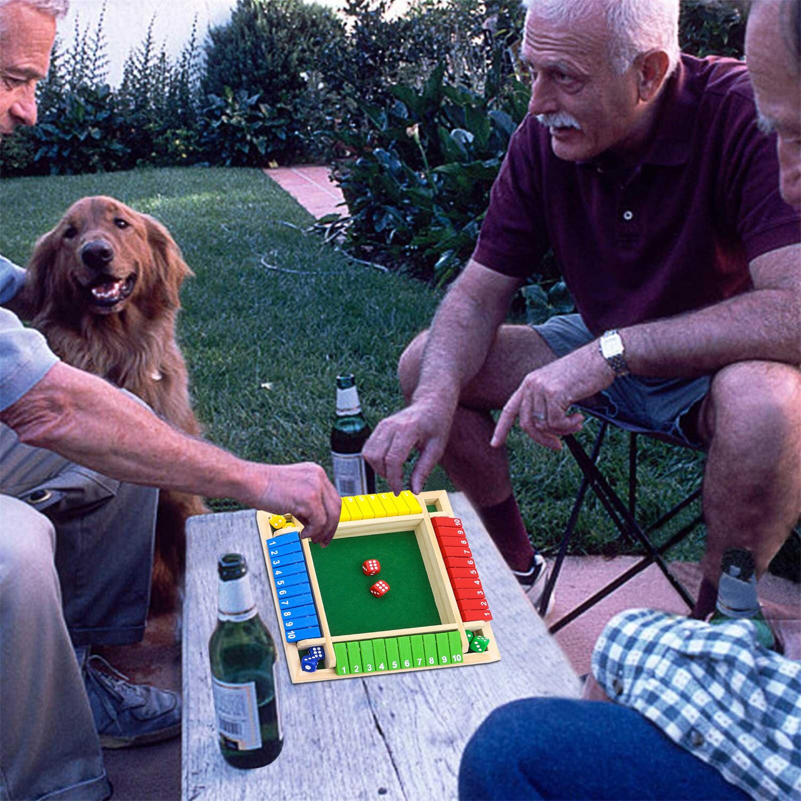 Traditionellen vier Seitige Holz 10 Anzahl Kneipe Bar Bord Würfel Spiel Für Geschlossen sterben Kasten Familie Reise Spaß Spiel einstellen familie Spaß Spiele